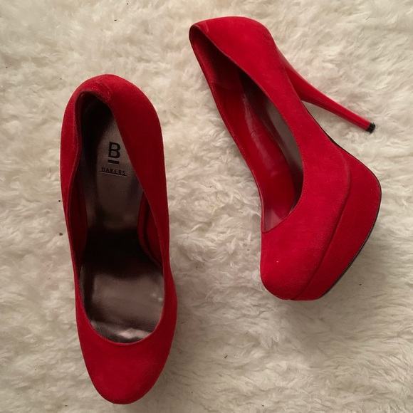 Bakers Shoes - ❤️ Bakers Suede Red Heels